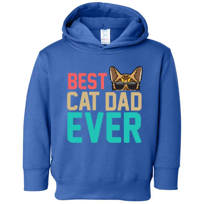 Best Cat Dad Ever Funny Bengal Cat Papa Gift Toddler Hoodie