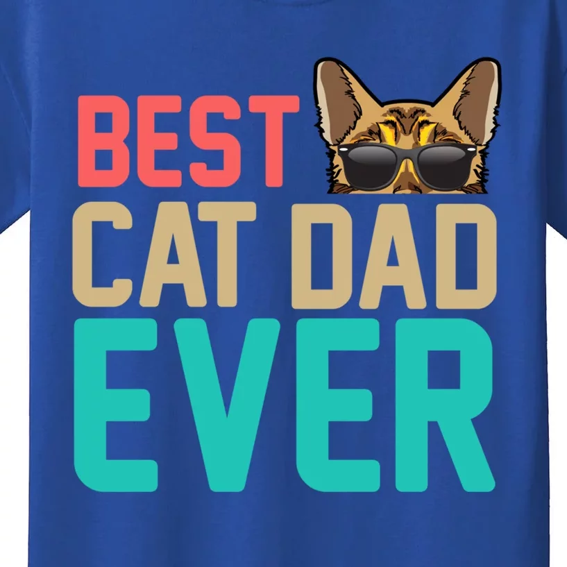 Best Cat Dad Ever Funny Bengal Cat Papa Gift Kids T-Shirt