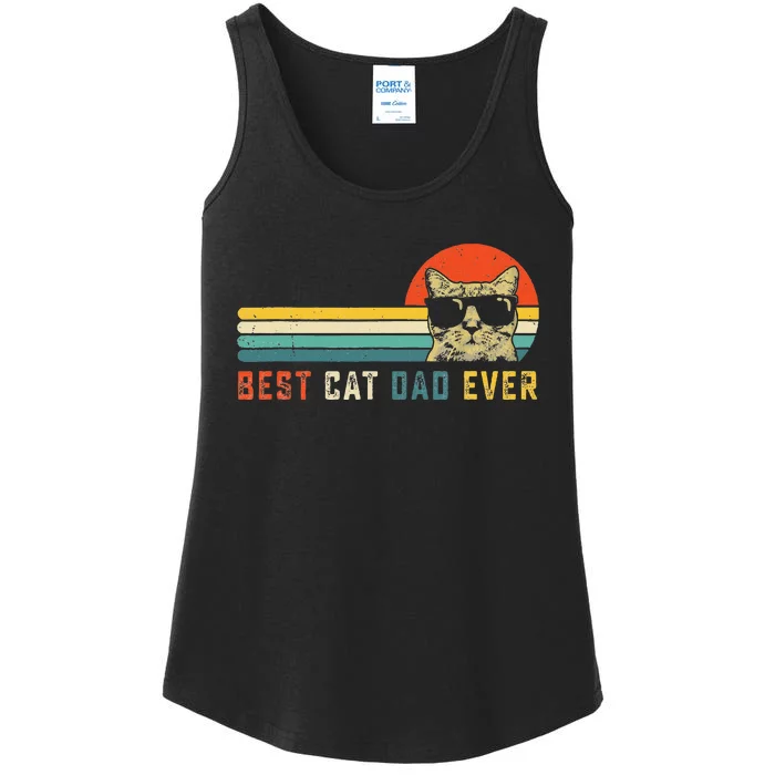 Best Cat Dad Ever FatherS Day Gift Cat Daddy Ladies Essential Tank