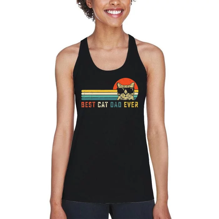 Best Cat Dad Ever FatherS Day Gift Cat Daddy Women's Racerback Tank