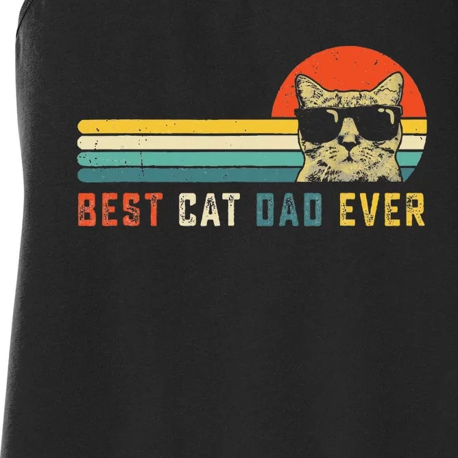 Best Cat Dad Ever FatherS Day Gift Cat Daddy Women's Racerback Tank