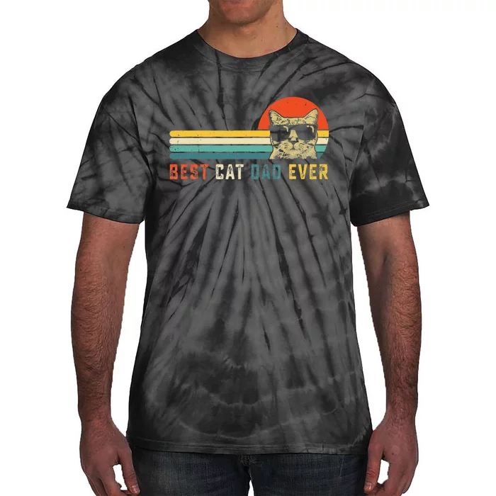 Best Cat Dad Ever FatherS Day Gift Cat Daddy Tie-Dye T-Shirt