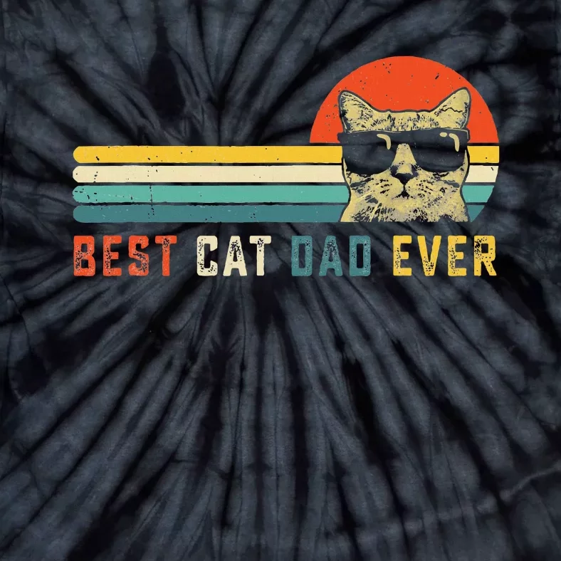 Best Cat Dad Ever FatherS Day Gift Cat Daddy Tie-Dye T-Shirt