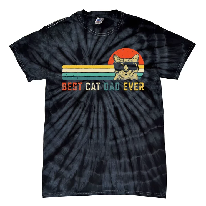 Best Cat Dad Ever FatherS Day Gift Cat Daddy Tie-Dye T-Shirt