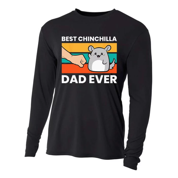 Best Chinchilla Dad Ever Funny Pet Chinchilla Cooling Performance Long Sleeve Crew