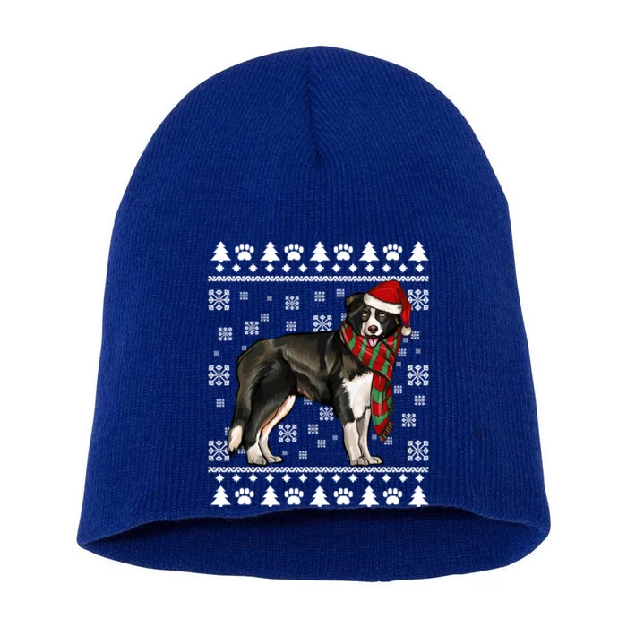 Border Collie Dog Santa Hat Xmas Ugly Christmas Gift Short Acrylic Beanie