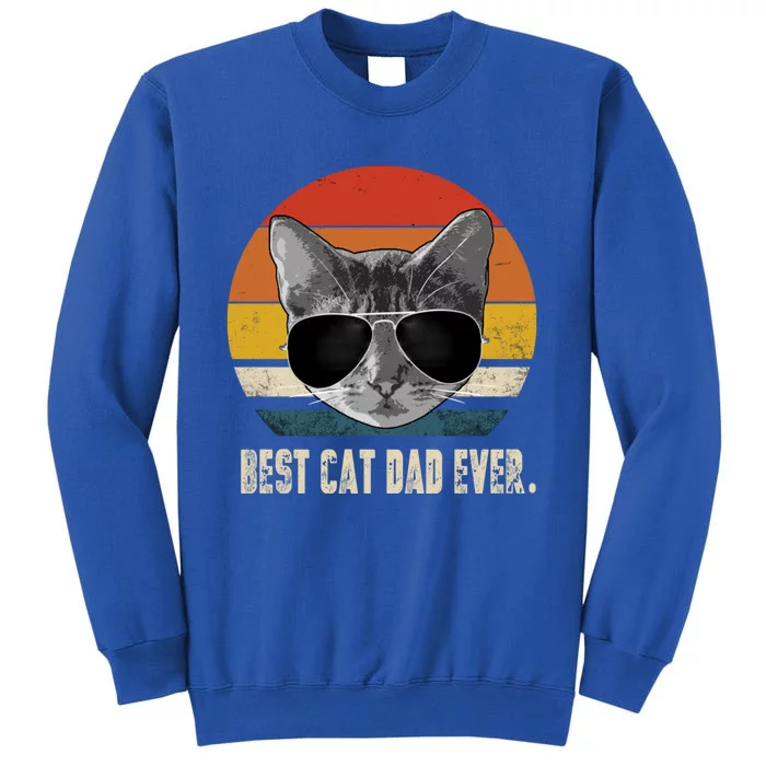 Best Cat Dad Ever Funny Gift Vintage Retro Cat Daddy Cat Father Gift Sweatshirt