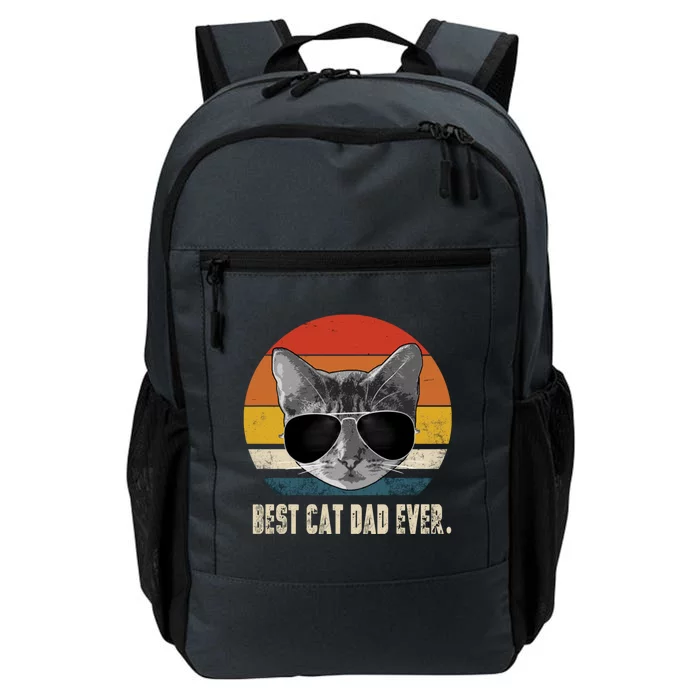 Best Cat Dad Ever Funny Gift Vintage Retro Cat Daddy Cat Father Gift Daily Commute Backpack