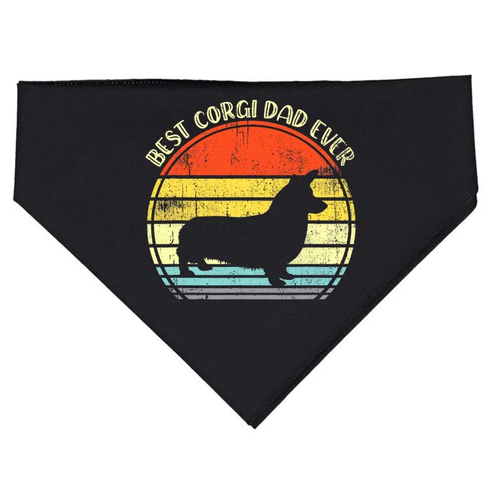 Best Corgi Dad Ever Retro USA-Made Doggie Bandana