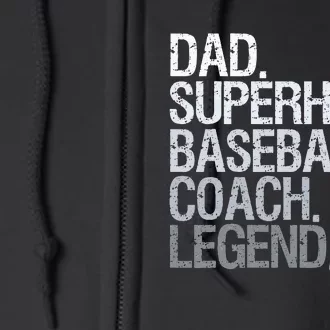 Baseball Coach Dad Full Zip Hoodie