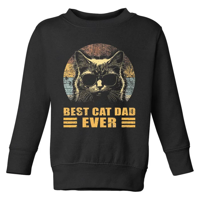 Best Cat Dad Ever FatherS Day Toddler Sweatshirt