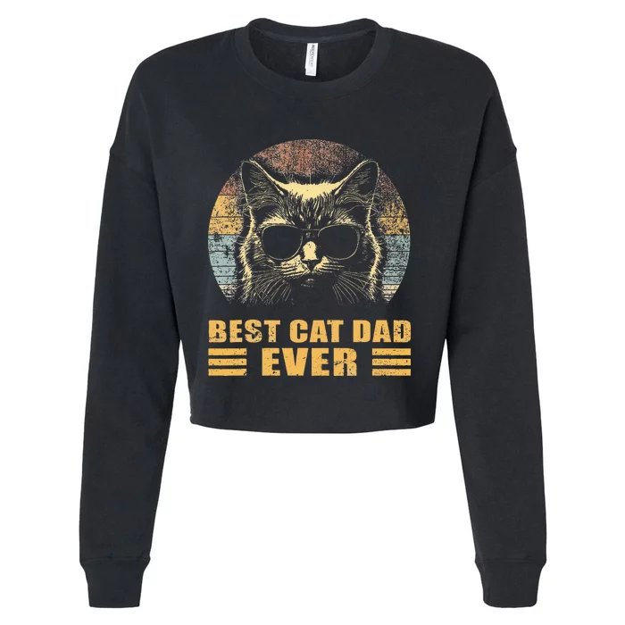 Best Cat Dad Ever FatherS Day Cropped Pullover Crew