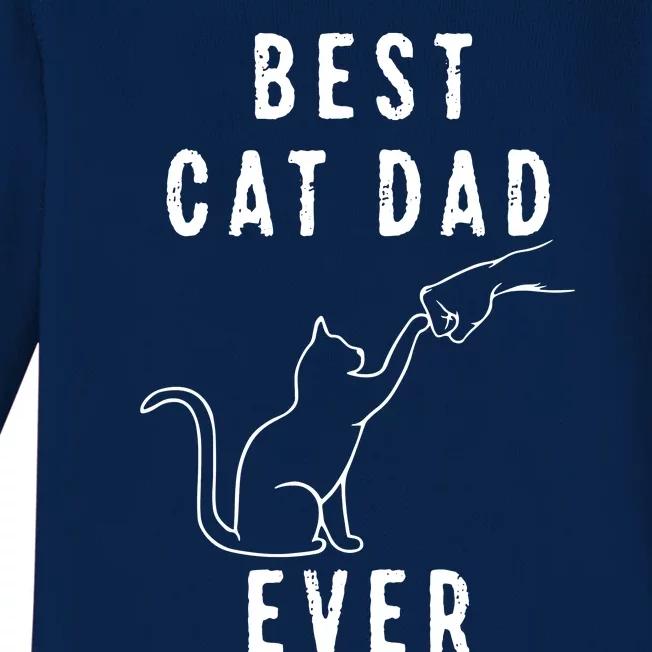 Best Cat Dad Ever Cat Daddy Paw Fist Bump Meow Cat Baby Long Sleeve Bodysuit