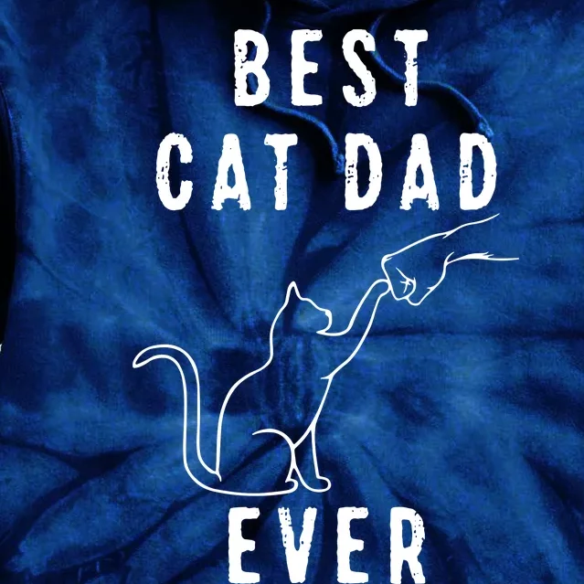 Best Cat Dad Ever Cat Daddy Paw Fist Bump Meow Cat Tie Dye Hoodie