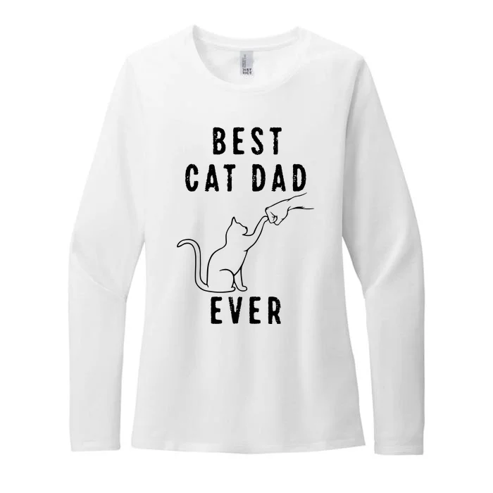 Best Cat Dad Ever Cat Daddy Paw Fist Bump Meow Cat Womens CVC Long Sleeve Shirt