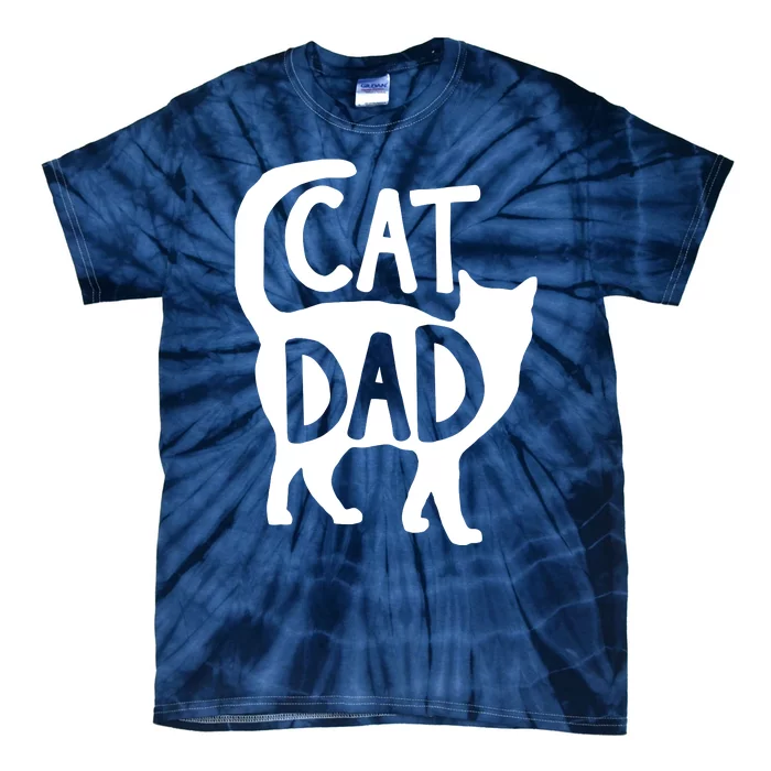 Best Cat Dad Fathers Day Men Kitty Daddy Papa Christmas Tie-Dye T-Shirt