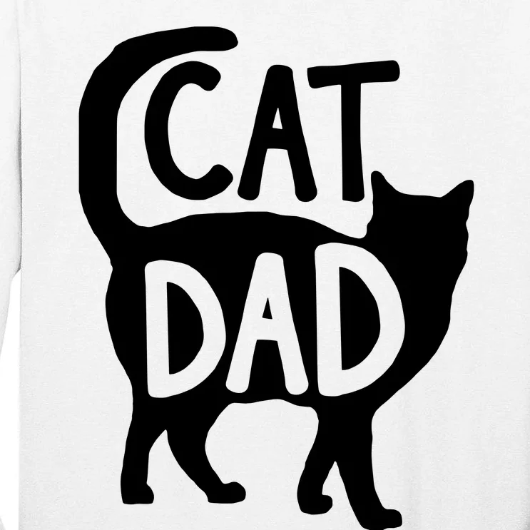 Best Cat Dad Fathers Day Men Kitty Daddy Papa Christmas Tall Long Sleeve T-Shirt