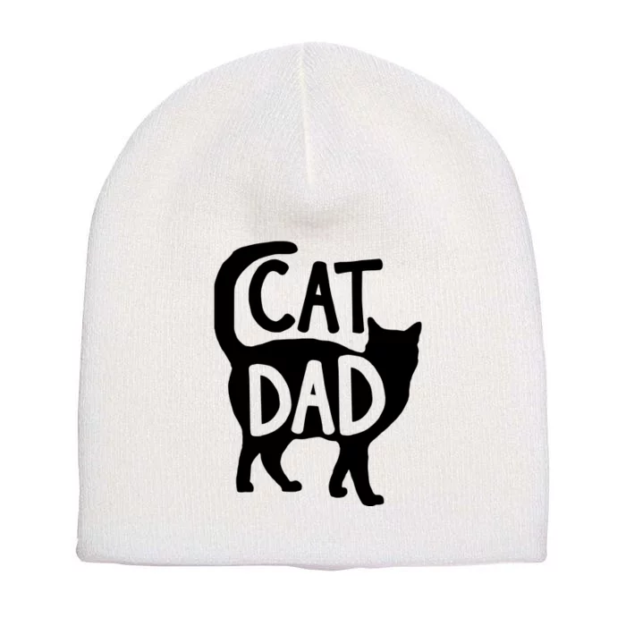 Best Cat Dad Fathers Day Men Kitty Daddy Papa Christmas Short Acrylic Beanie