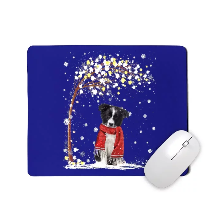 Border Collie Dog Tree Christmas Snow Pajama Xmas Dog Lover Cool Gift Mousepad