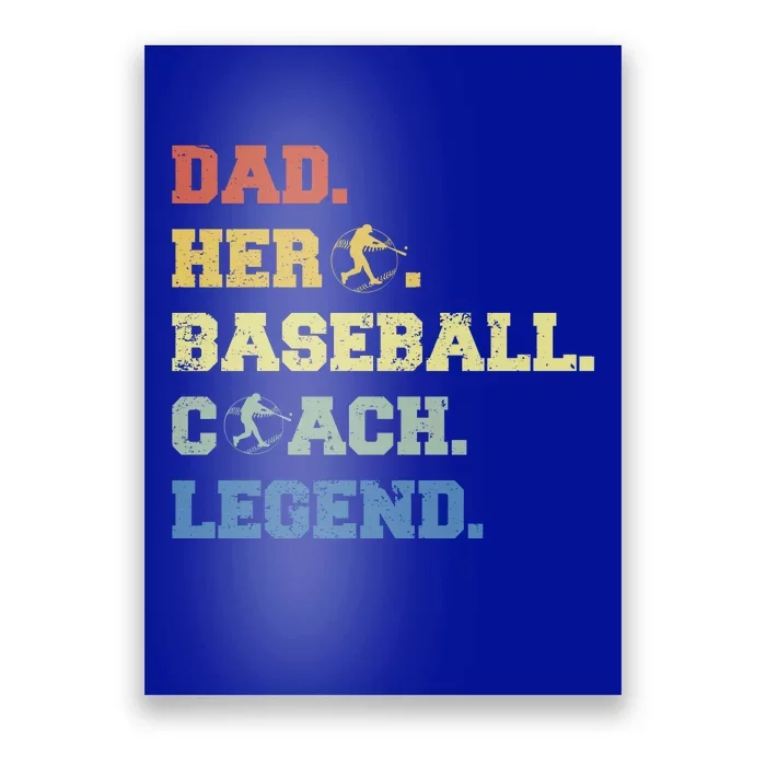 Baseball Coach Dad Gift Poster