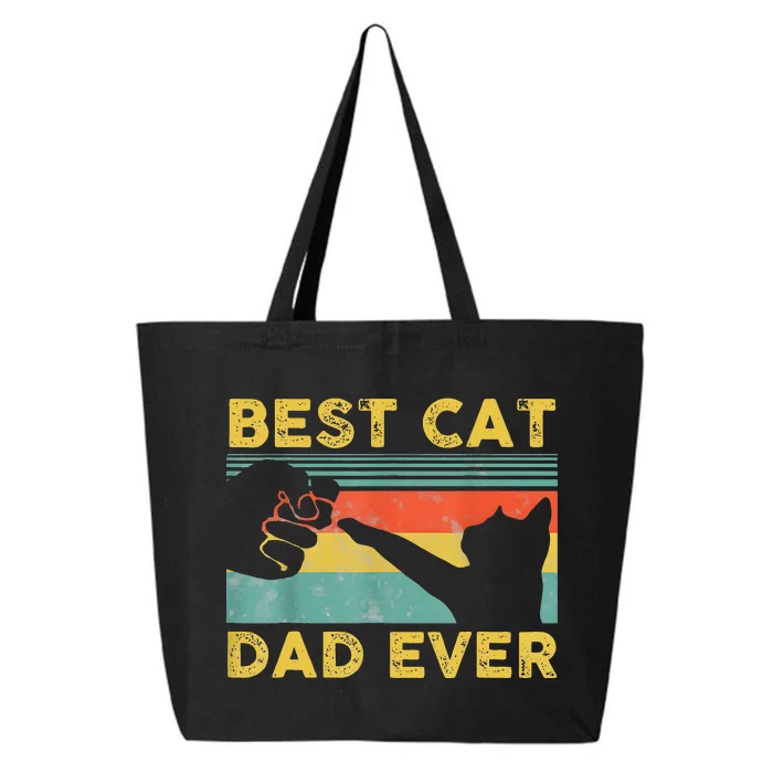 Best Cat Dad Ever Funny Cat Daddy Vintage Fathers Day 25L Jumbo Tote