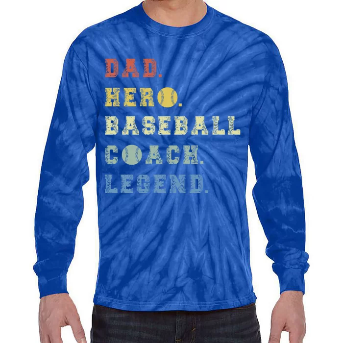 Baseball Coach Dad Gift Tie-Dye Long Sleeve Shirt