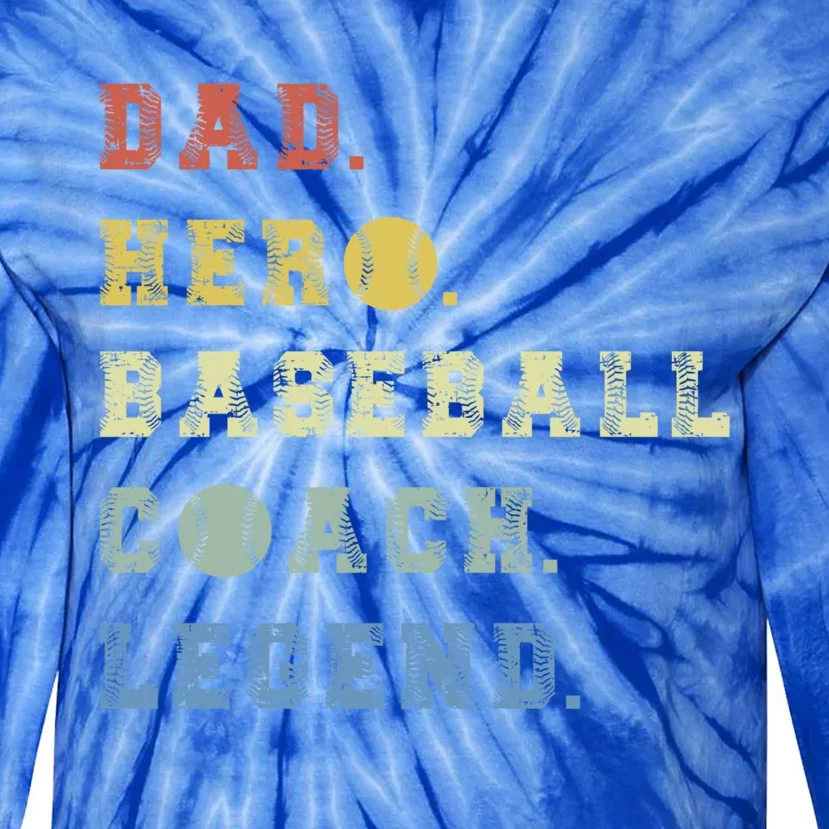 Baseball Coach Dad Gift Tie-Dye Long Sleeve Shirt