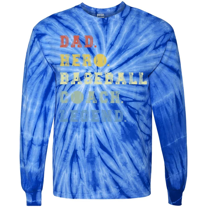 Baseball Coach Dad Gift Tie-Dye Long Sleeve Shirt