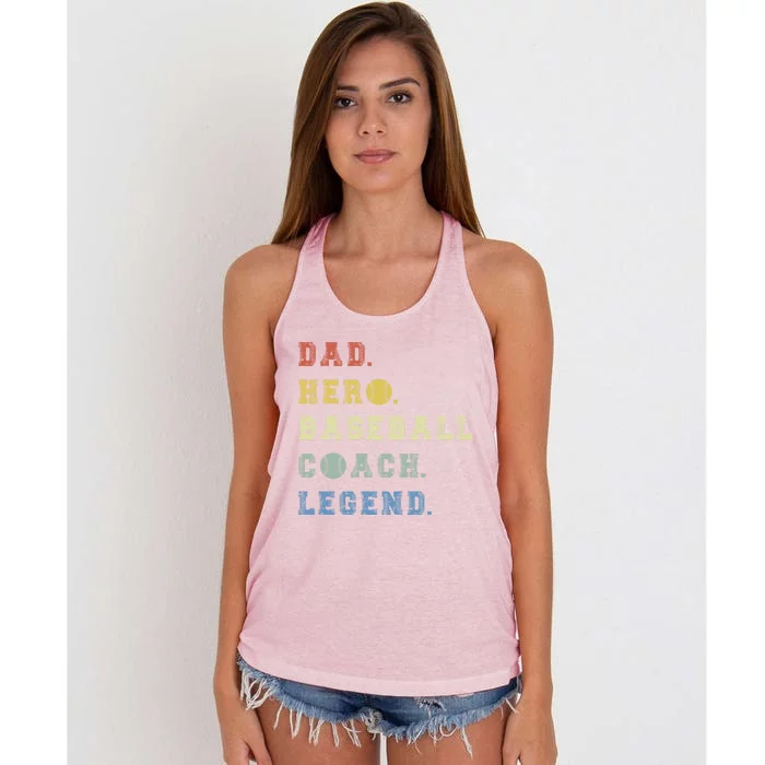 Baseball Coach Dad Gift Women's Knotted Racerback Tank