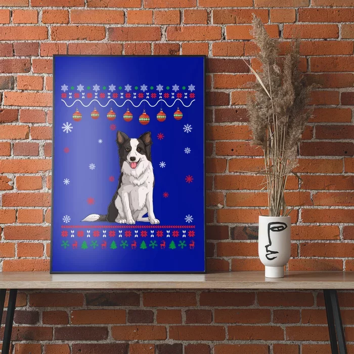 Border Collie Dog Ugly Xmas Design Matching Ugly Christmas Gift Poster