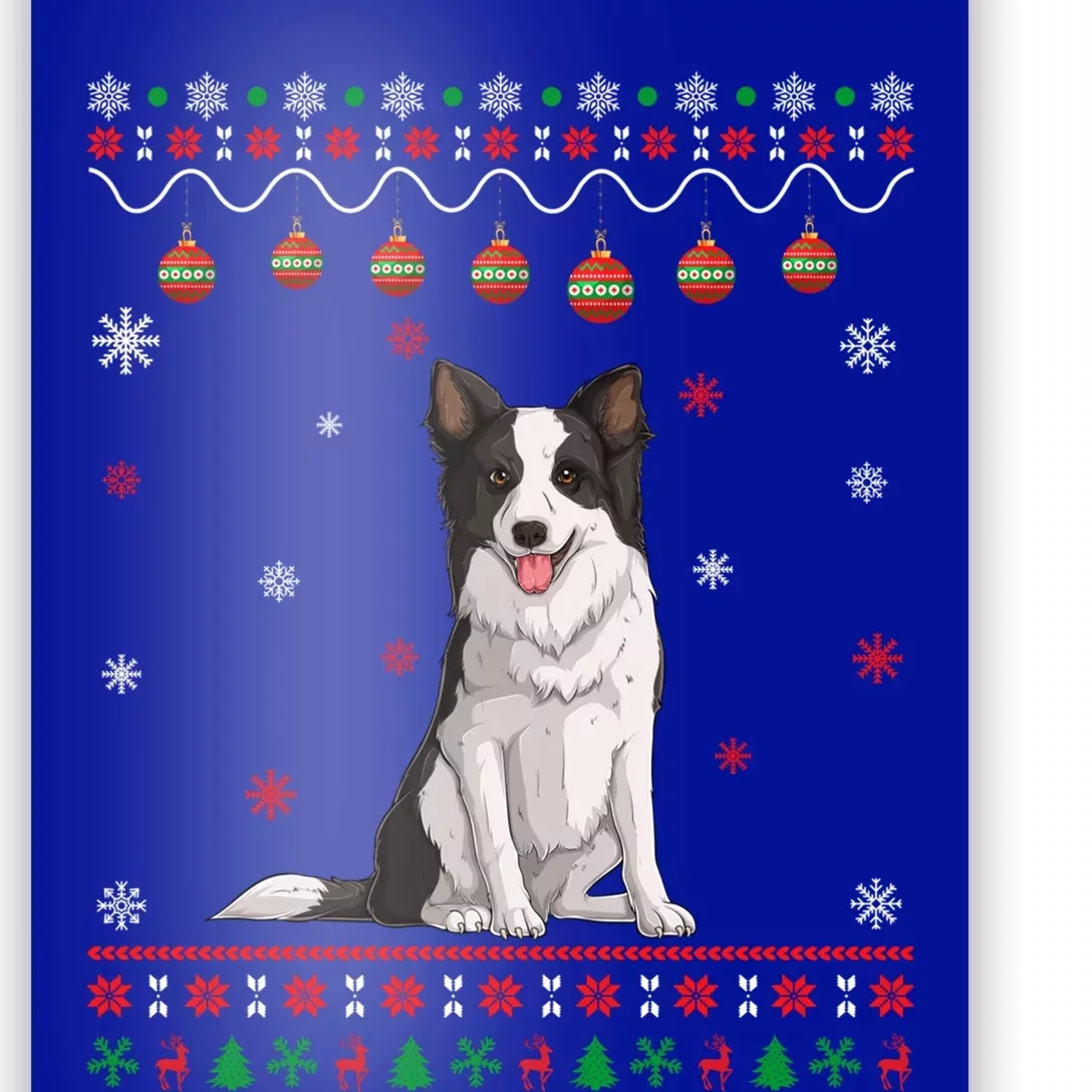 Border Collie Dog Ugly Xmas Design Matching Ugly Christmas Gift Poster