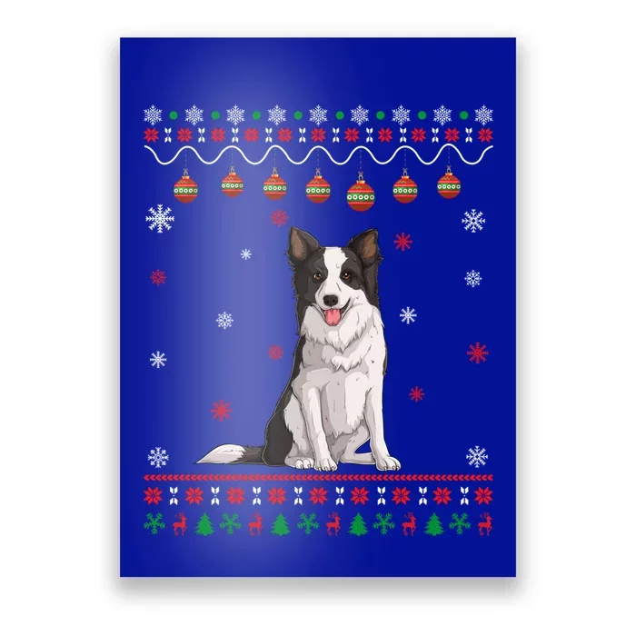 Border Collie Dog Ugly Xmas Design Matching Ugly Christmas Gift Poster