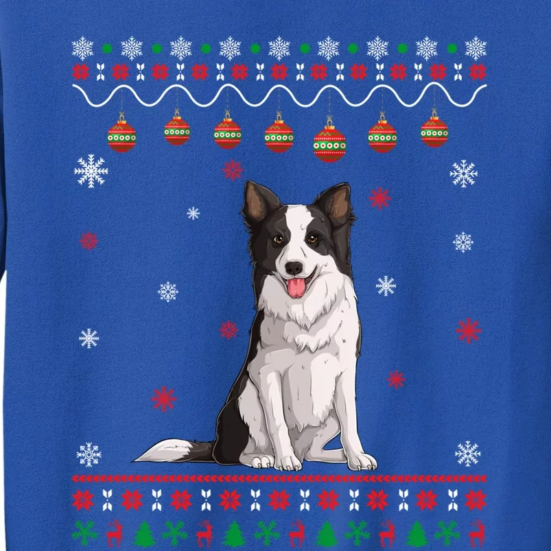 Border Collie Dog Ugly Xmas Design Matching Ugly Christmas Gift Tall Sweatshirt