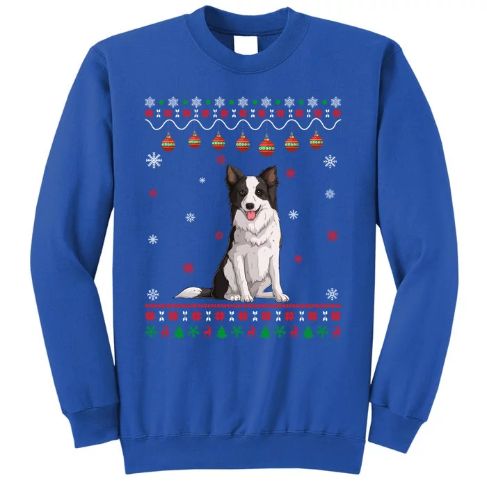 Border Collie Dog Ugly Xmas Design Matching Ugly Christmas Gift Tall Sweatshirt