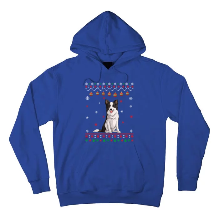 Border Collie Dog Ugly Xmas Design Matching Ugly Christmas Gift Tall Hoodie