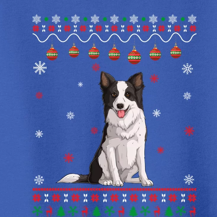 Border Collie Dog Ugly Xmas Design Matching Ugly Christmas Gift Toddler T-Shirt