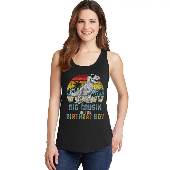 Big Cousin Dinosaur Of The Birthday Matching Family Ladies Essential Tank