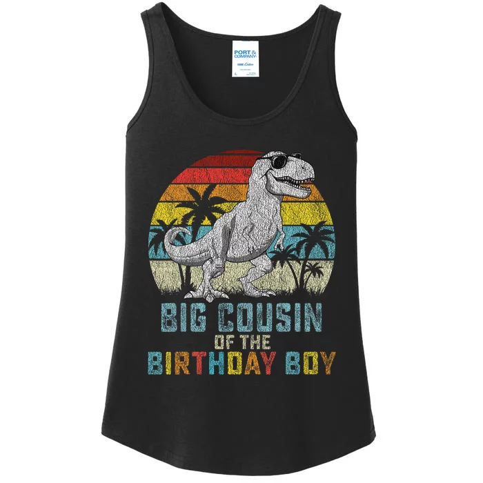 Big Cousin Dinosaur Of The Birthday Matching Family Ladies Essential Tank