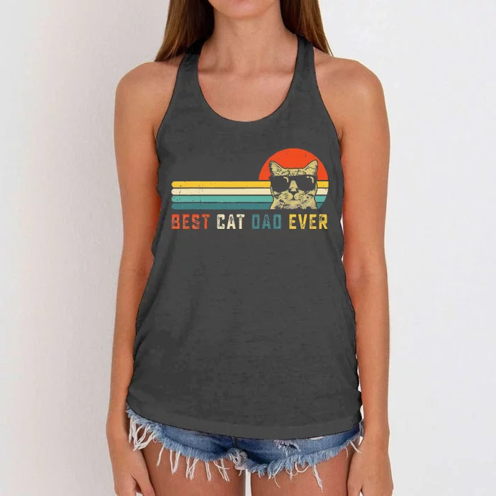 Best Cat Dad Ever FatherS Day Women's Knotted Racerback Tank