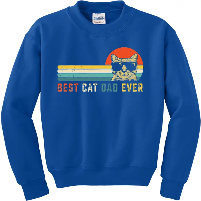 Best Cat Dad Ever FatherS Day Kids Sweatshirt