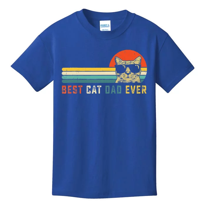 Best Cat Dad Ever FatherS Day Kids T-Shirt