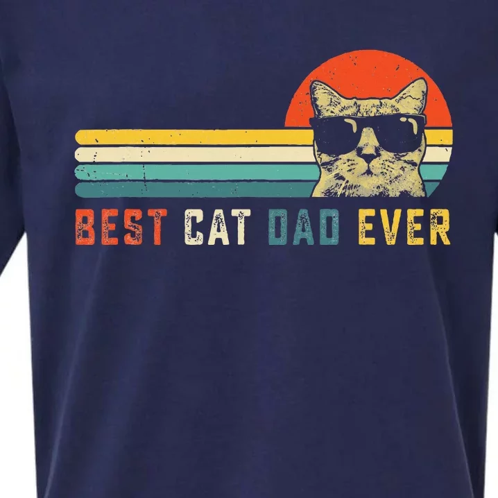 Best Cat Dad Ever FatherS Day Sueded Cloud Jersey T-Shirt