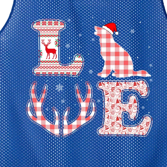 Border Collie Dog Xmas Red Plaid Reindeer Ugly Christmas Gift Mesh Reversible Basketball Jersey Tank