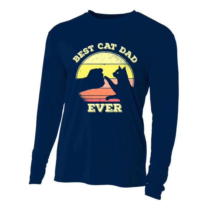 Best Cat Dad Ever Cute Cat Lover Cooling Performance Long Sleeve Crew