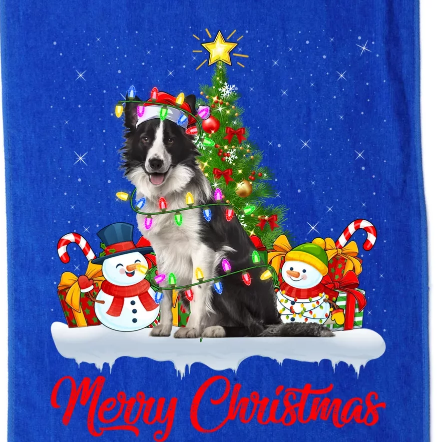 Border Collie Dog Xmas Tree Lighting Border Collie Christmas Gift Platinum Collection Golf Towel