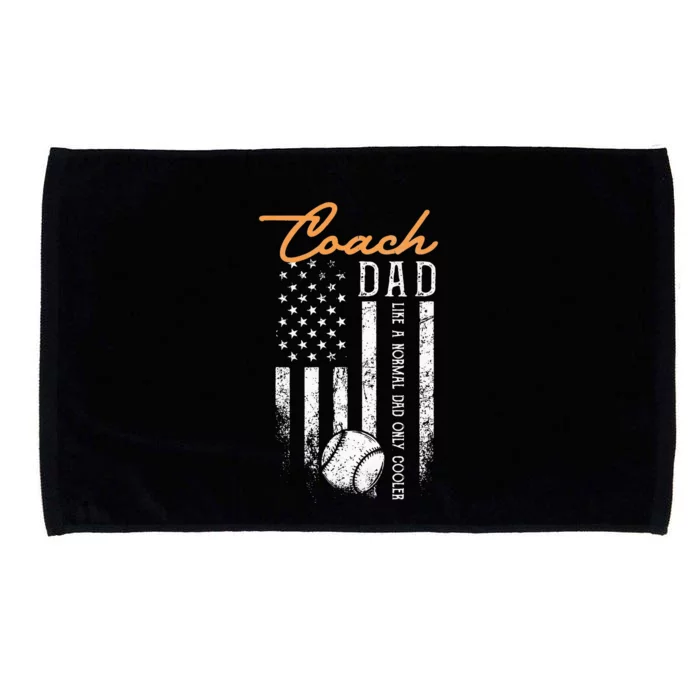 Baseball Coach Dad Like A Normal Dad Only Cooler USA Flag Microfiber Hand Towel