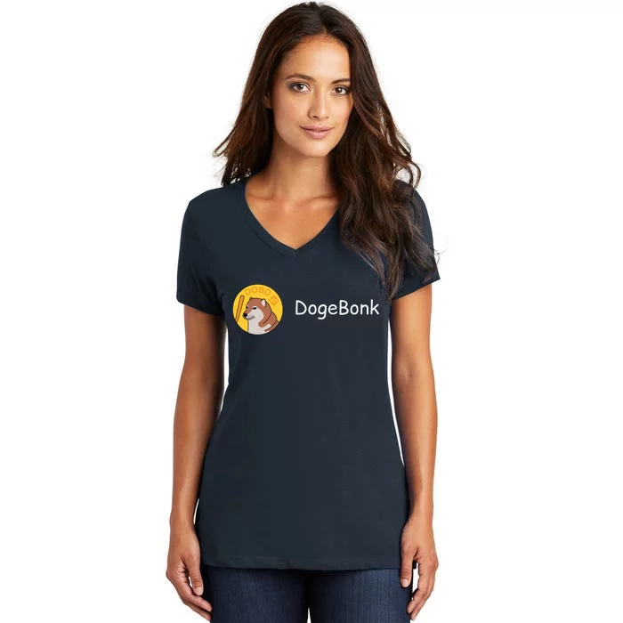 Bonk Coin Dogebonk Solona Women's V-Neck T-Shirt