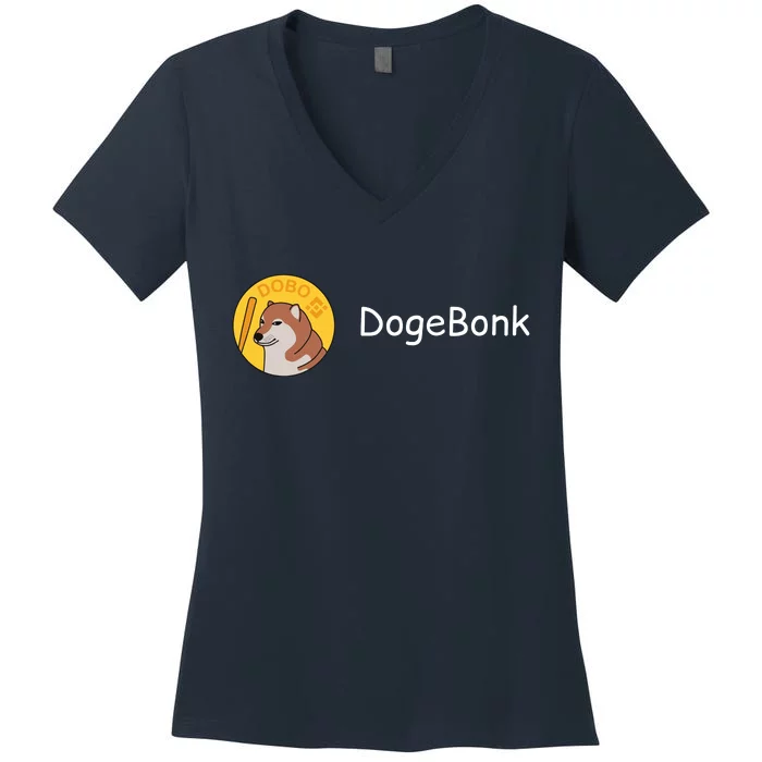 Bonk Coin Dogebonk Solona Women's V-Neck T-Shirt