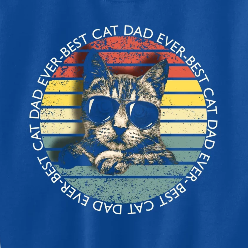 Best Cat Dad Ever Gift Kids Sweatshirt