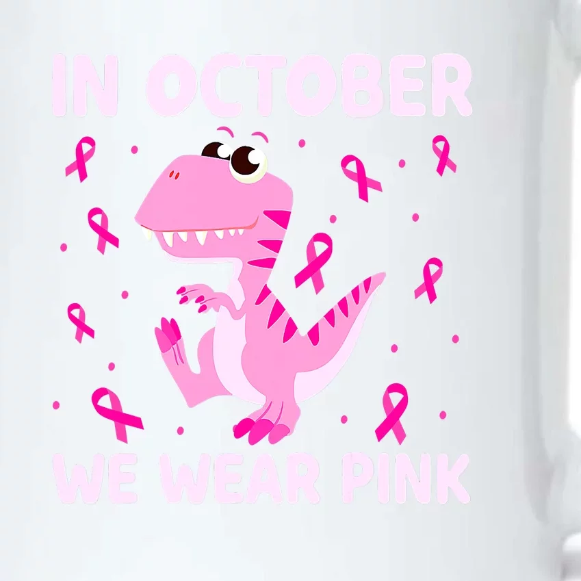 Breast Cancer Dinosaur In October We Wear Pink Boys Black Color Changing Mug